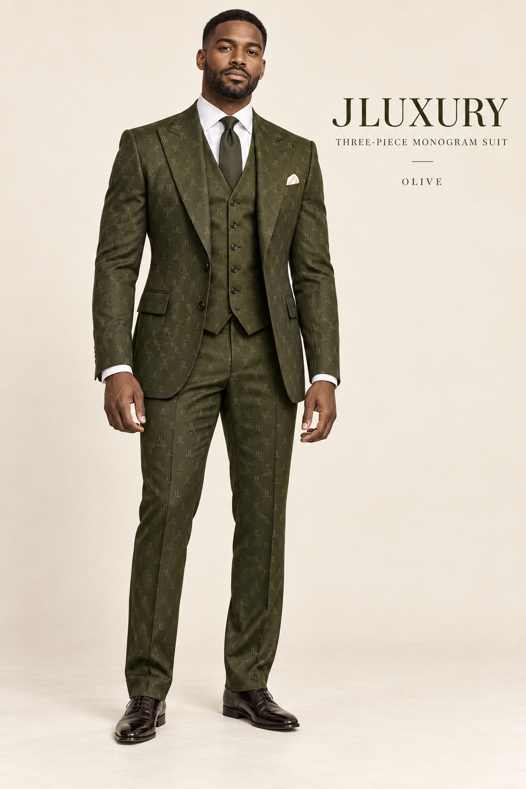 JLUXURY Signature Three-Piece Monogram Suit