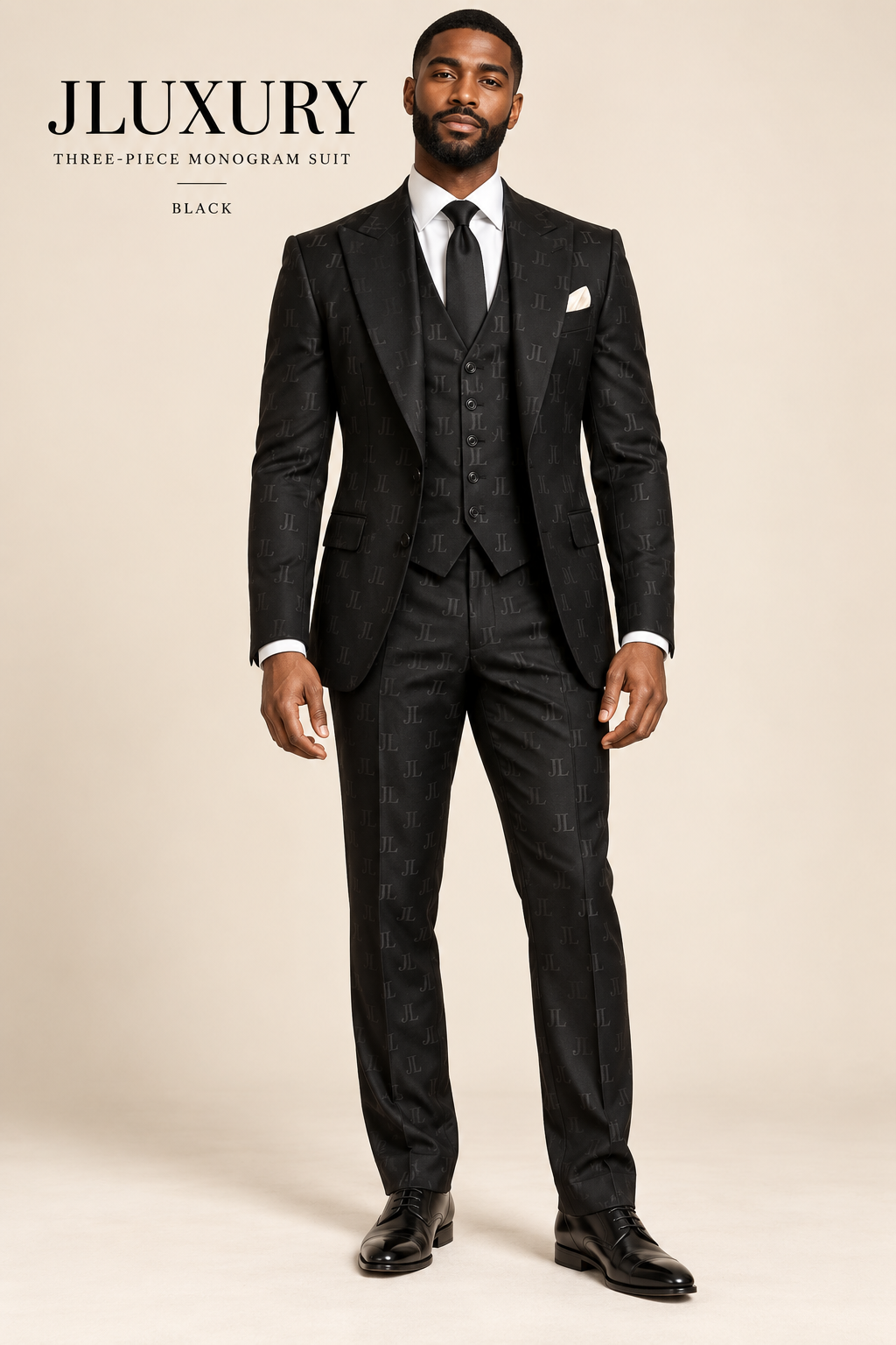 JLUXURY Signature Three-Piece Monogram Suit