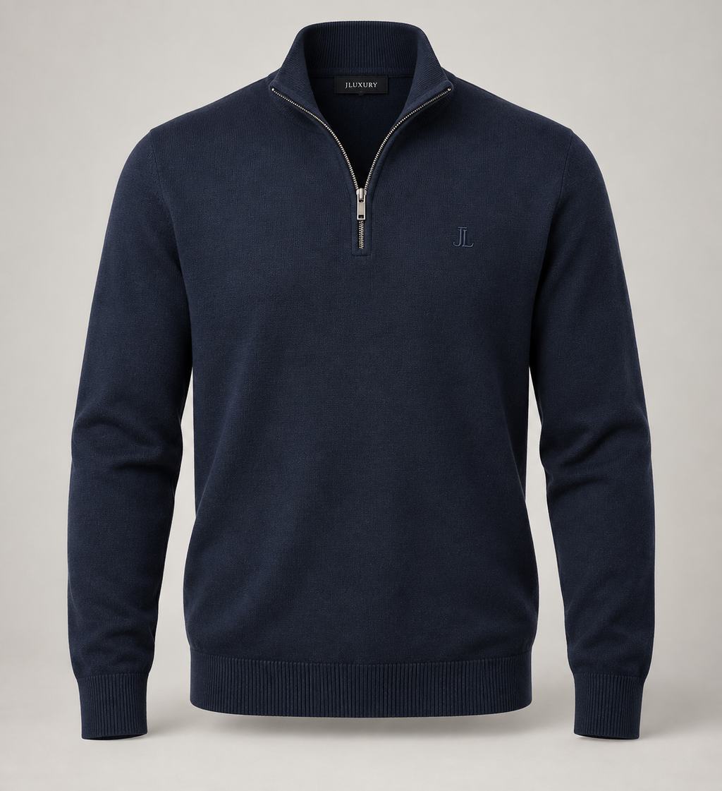 JLUXURY Men’s Essential Quarter-Zip Sweater