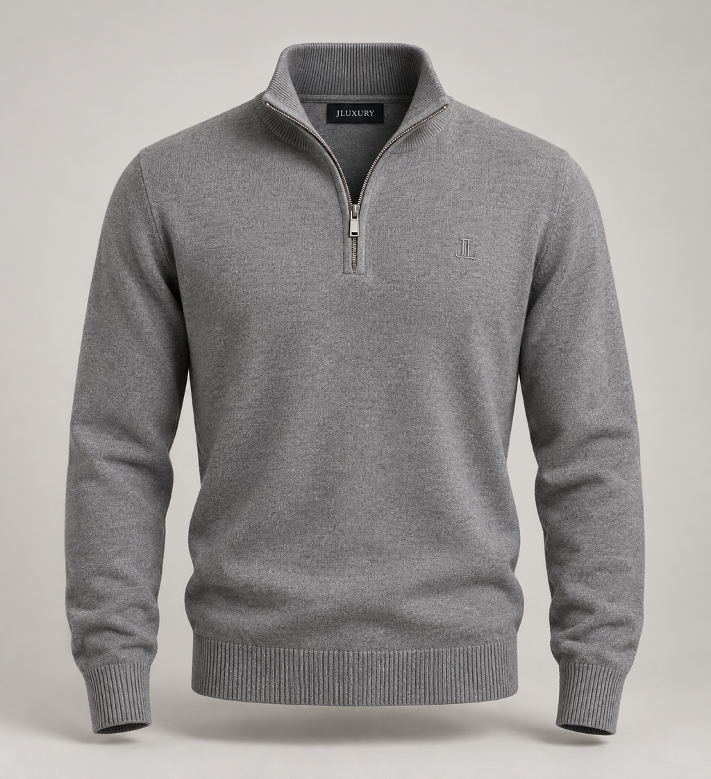 JLUXURY Men’s Essential Quarter-Zip Sweater