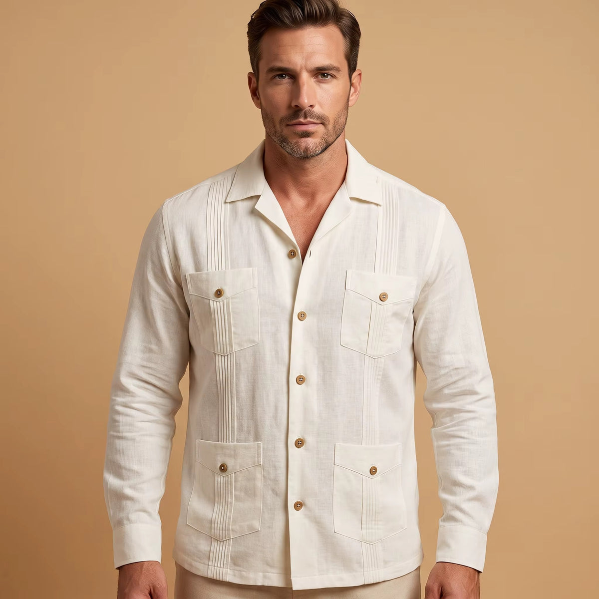 Men’s Long Sleeve Guayabera Shirt